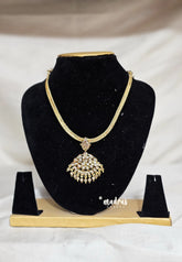 Premium 1 Gram Gold polish AD Stone Trendy Traditional Attigai Necklace