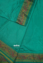 Peacock Green - Avantika - Soft semi Mysore silk with meenakari thread weaving border
