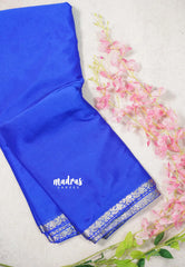 MS Amma Blue - Avantika - Semi Mysore Silk with Tiny Border - Best for Regular Wear | Office Wear