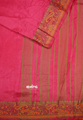 Pink - Avantika - Soft semi Mysore silk with meenakari thread weaving border