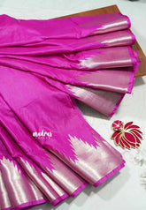 Magenta - Avantika - Soft semi Mysore silk with temple border