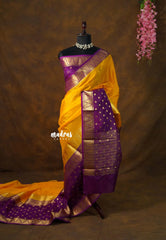 Mango Gold - Avantika - Semi Mysore silk with Devalaya Zari Border - Perfect for Festival Wear