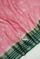 Blush Pink - Avantika - Semi Mysore Silk Zari Border with Mango Buttas - Best for Wedding Functions