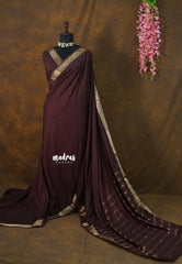 (PRE-BOOKING) Royal Cocoa Brown - Avantika - Semi Mysore silk with small border - Perfect for Festival Wear