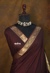 (PRE-BOOKING) Royal Cocoa Brown - Avantika - Semi Mysore silk with small border - Perfect for Festival Wear