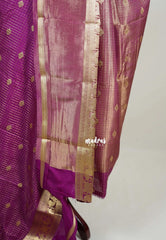 Magenta - Avantika - Semi Mysore Silk Saree with Checks Weaving Gap and Mayil Border - Perfect for Small Functions