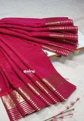 Queen's Pink - Avantika - Semi Mysore silk buttas with zari border