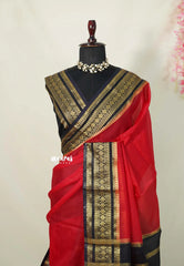 Chilli Red - Avantika - Inspired by Rashmika Mandanna Reception Saree Semi Mysore Silk with Traditional Border - Perfect for Wedding Functions