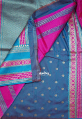 Dual Shade Queen's Pink - Durga - Traditional Banarasi Semi Soft Silk Saree with Big Border and Buttas - Best for Festive Wear
