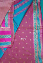 Dual Shade Surf Green - Durga - Traditional Banarasi Semi Soft Silk Saree with Big Border and Buttas - Best for Festive Wear