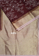 Deep Maroon Elegance - Durga - Banarasi warm silk with embroidery