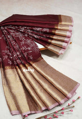 Deep Maroon Elegance - Durga - Banarasi warm silk with embroidery