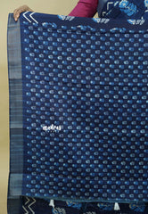 Indigo Blue - Zara Malgudi printed silk with Bagru Prints