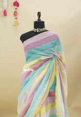 Multicolor pastel - Soft Mul cotton candy pop multicolor with No Blouse