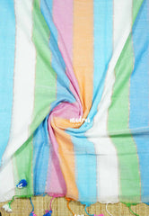 Blue shade - Soft Mul cotton candy pop multicolor without blouse