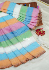 Blue shade - Soft Mul cotton candy pop multicolor without blouse