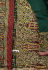 Kalanjali chanderi silk cotton plain body tissue border - Green