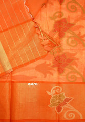 Chandrika - Ikkat Pochampally Silk cotton with Tissue border - Half white - Madras Sarees