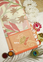 Chandrika - Ikkat Pochampally Silk cotton with Tissue border - Half white - Madras Sarees