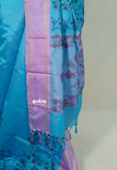 Olympic Blue - Chandrika - Ikkat Pochampally Soft Silk with Rettapet Border - Best for Small Functions