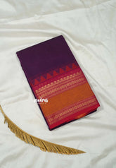 Mulberry Majesty - Classic Kanchi cotton Saree Plain body with Rettapetta & Temple Border - Best for Temple Visit