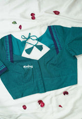Teal Green - Customised Mangalgiri Cotton Ready Made Blouse