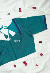 Teal Green - Customised Mangalgiri Cotton Ready Made Blouse
