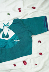 Teal Green - Customised Mangalgiri Cotton Ready Made Blouse