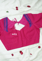 Queen's Pink - Customised Mangalgiri Cotton Ready Made Blouse