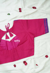 Queen's Pink - Customised Mangalgiri Cotton Ready Made Blouse