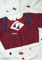 Maroon - Customised Mangalgiri Cotton Ready Made Blouse