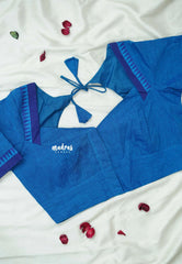 Cobalt Blue - Customised Mangalgiri Cotton Ready Made Blouse