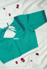 Ocean Green - Customised Mangalgiri Cotton Ready Made Blouse