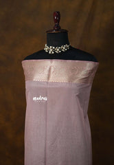 Classic Rich Red with peach border - Durga - Banarasi Soft Katan Silk - Best for small functions