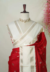 Chilli Red - Durga - Traditional Banarasi semi soft silk saree
