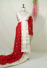 Chilli Red - Durga - Traditional Banarasi semi soft silk saree