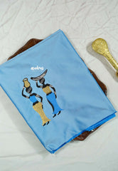 Ice blue - Mayuri - 1 mtr Silk Cotton Embroidered Blouse Piece – Village Folk Art Motif
