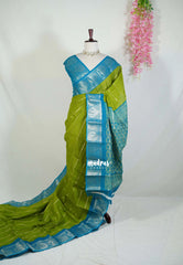Olive Mehndi Green - Fancy cotton Saree with Sungudi Design with Peacock Border - Perfect for Office Wear | Summer Wear | Casual Wear