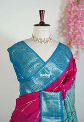 Raspberry Pink - Fancy cotton Saree with Sungudi Design with Peacock Border - Perfect for Office Wear | Summer Wear | Casual Wear