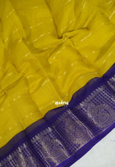 Greenish Yellow - Fancy cotton Saree with Sungudi Design with Peacock Border - Perfect for Office Wear | Summer Wear | Casual Wear