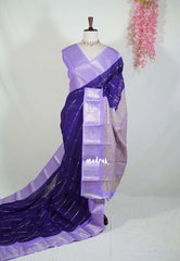 Violet Purple - Fancy cotton Saree with Sungudi Design with Peacock Border - Perfect for Office Wear | Summer Wear | Casual Wear
