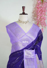 Violet Purple - Fancy cotton Saree with Sungudi Design with Peacock Border - Perfect for Office Wear | Summer Wear | Casual Wear