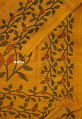 Yellow - Jasmine - Lightweight Fancy Jute saree