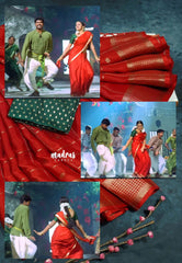 Red - Avantika - Semi Mysore silk - Ghilli Trisha saree inspired