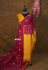 Beet pink - Hamsavalli – Soft Silk Elegance rudraksham mayil kattam body