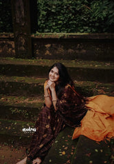 (PRE-BOOKING) Coffee brown - Hamsavalli – Soft Silk Elegance rudraksham mayil kattam body