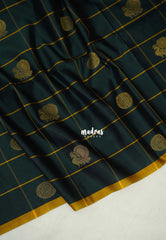Midnight Emerald Green - Hamsavalli – Soft Silk Elegance rudraksham mayil kattam - Perfect for Wedding Functions