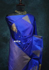 MS Blue - Hamsavalli – Soft Silk Elegance saree with temple weaving rich pallu