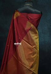Majestic Maroon - Hamsavalli – Soft Silk Elegance saree with temple weaving rich pallu