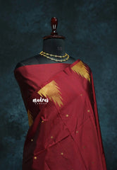 Majestic Maroon - Hamsavalli – Soft Silk Elegance saree with temple weaving rich pallu